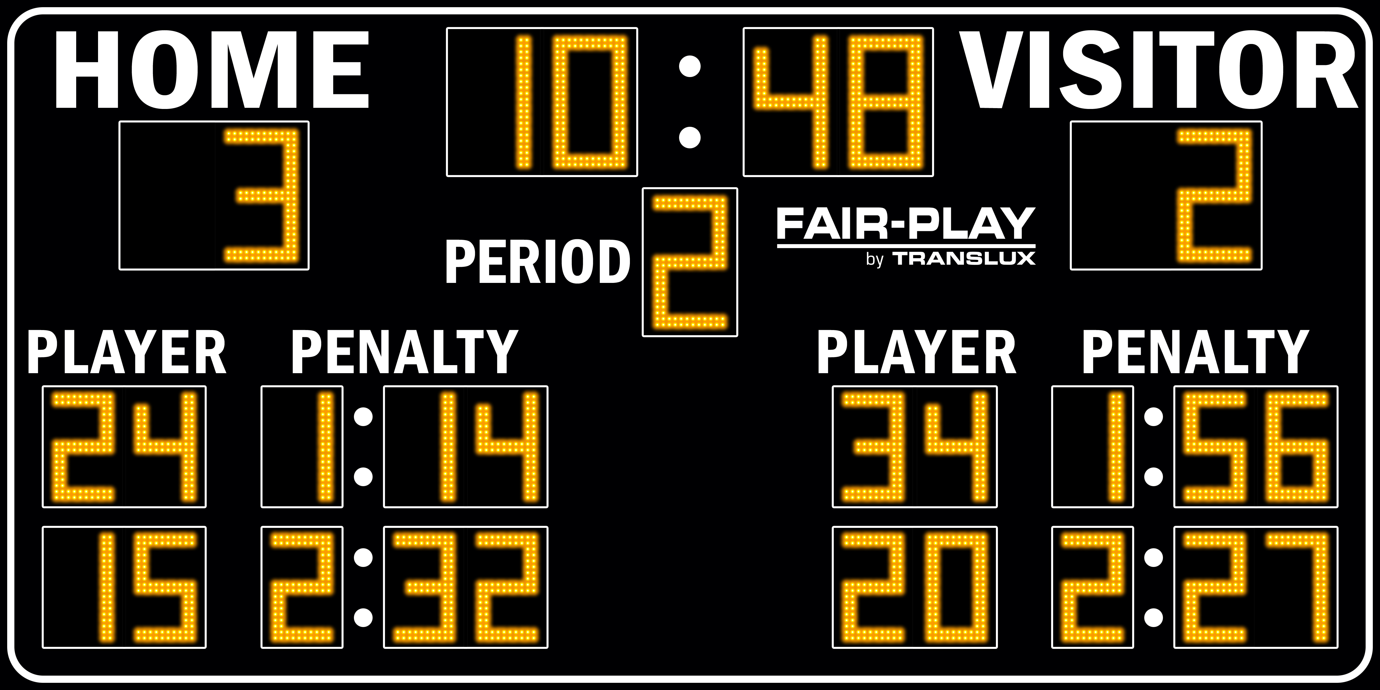 Fair Play Sc 1768 2 Soccer Scoreboard 8 X 16 Olympian Led