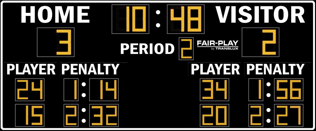Fair-Play SC-8114-2 Soccer Scoreboard (6' x 14') - Olympian LED