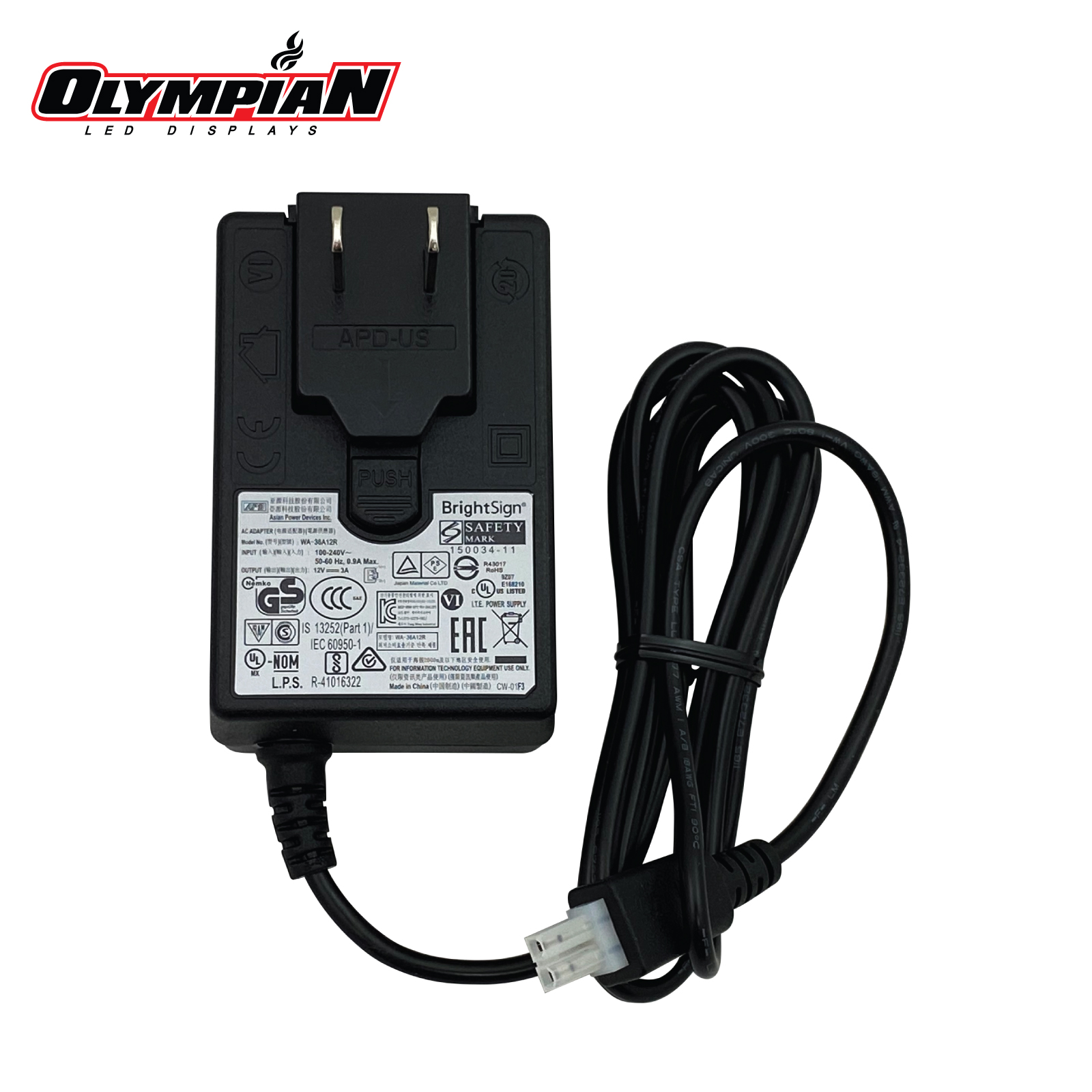 BrightSign XD234 XD1034 XT244 XT1144 Charger Adapter Power Supply